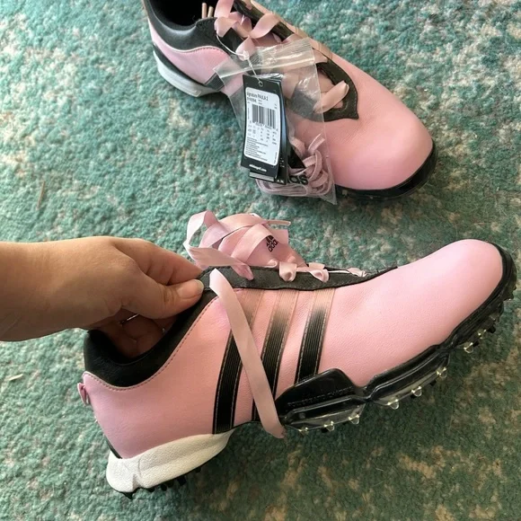 NWT Adidas 2012 Signature Paula 2.0 Womens Golf Shoes - Pale Pink/Black Size 9 - Picture 5 of 10